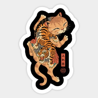 Tiger Cat Irezumi Sticker